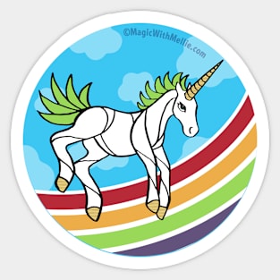 Rainbow Unicorn v11 — Dancing Uniquorn Illustration series Sticker